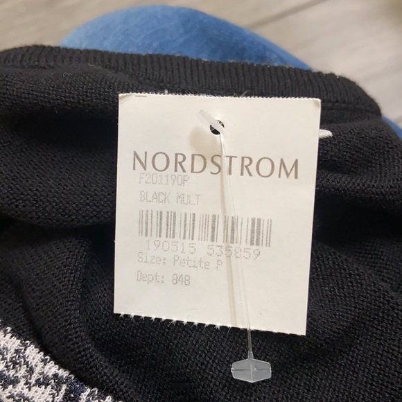 NIC+ZOE Stand Out Sweater | Black Knit Pleated Sparkle Holiday Cocktail - Picture 5 of 9